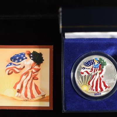 2000 AMERICAN SILVER EAGLE PAINTED