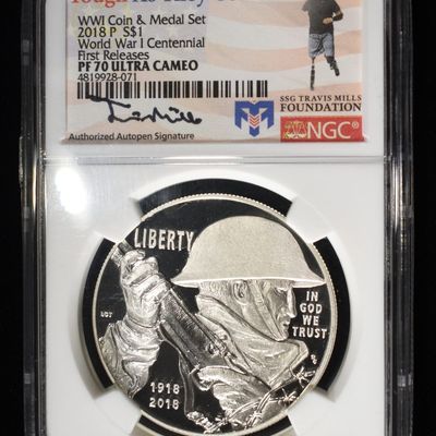 2018-P WWI COMMEM DOLLAR NGC PF-70 ULTRA CAMEO
