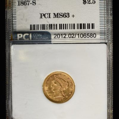 1867-S $2.5 GOLD LIBERTY PCI CH BU