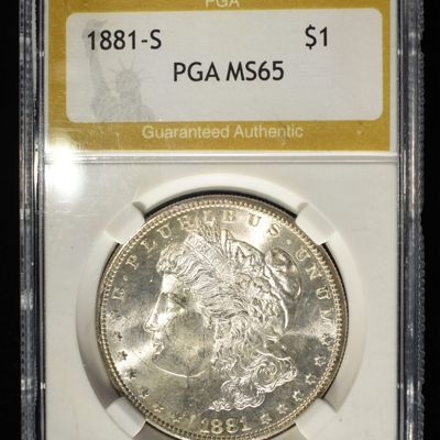 1881-S MORGAN DOLLAR PGA GEM BU