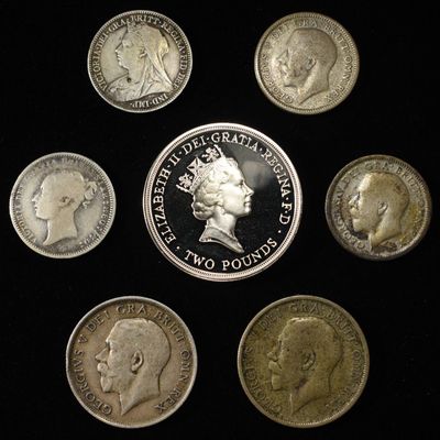 UNITED KINGDOM SILVER COIN LOT 92.5%  ASW 0.99