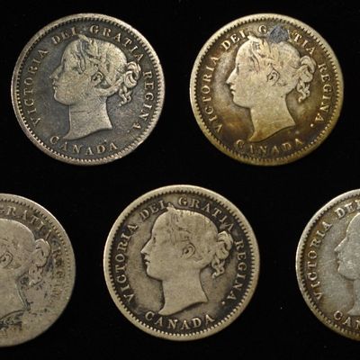 (7) 92.5% SILVER CANADIAN 10 CENTS