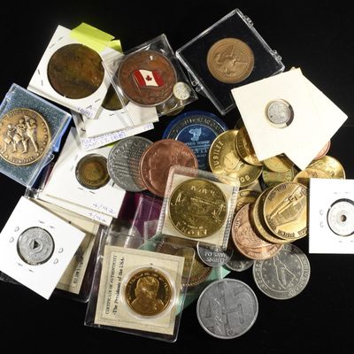 (50) MISC TOKENS AND MEDALS