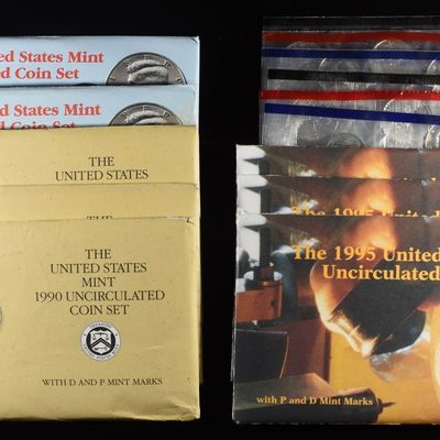 (2) 1994 & 99, (3) 90 & 95 MINT SETS