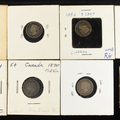 (8) 92.5% SILVER CANADIAN 5 CENTS