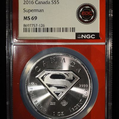 2016 1oz SILVER CANADA SUPERMAN NGC MS-69