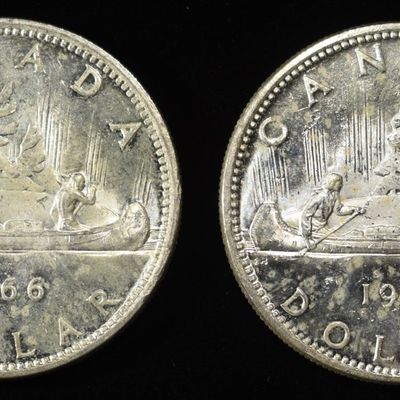 (2) 80% SILVER CANADIAN DOLLARS