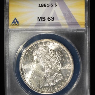 1881-S MORGAN DOLLAR ANACS MS-63