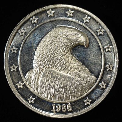 1986 TRADE UNIT 1 OZ .999 SILVER ROUND