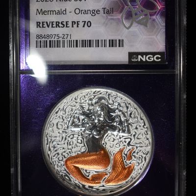 2026 NIUE SILVER MERMAID ORANGE TAIL NGC REV PF-70
