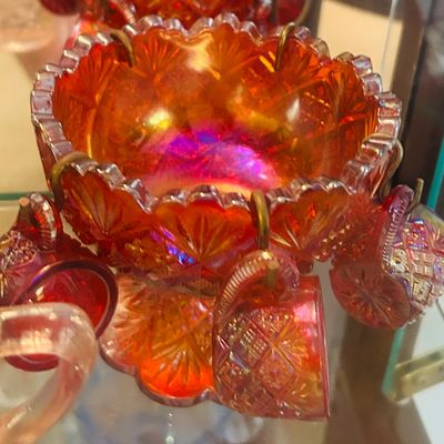 Carnival glass mini punch bowl 