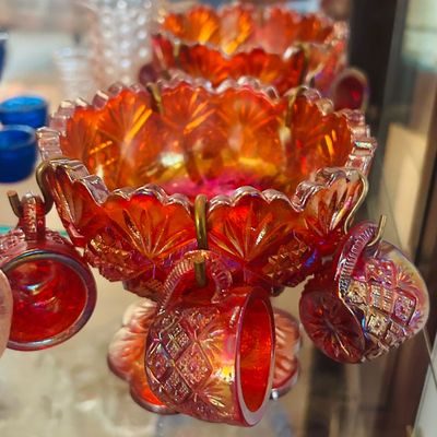 Carnival glass mini punch bowl 