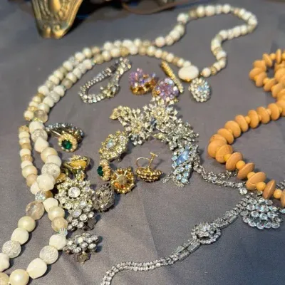 Title: Vintage Estate Costume Jewelry Lot (19) Signed KRAMER WEISS CORRA Rhinestone Brooch  