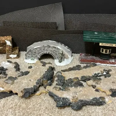 Dept. 56 Dicken's Village Road Accessories - Stone Stairs, Brixton Road, Platform No. 1