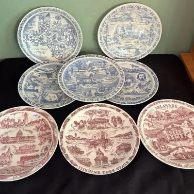 Vintage Vernon Hills State Collector Plates
