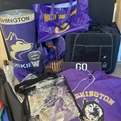 UW Husky Gear - Rain Poncho, Umbrella Stand, North Range Bleacher Seats