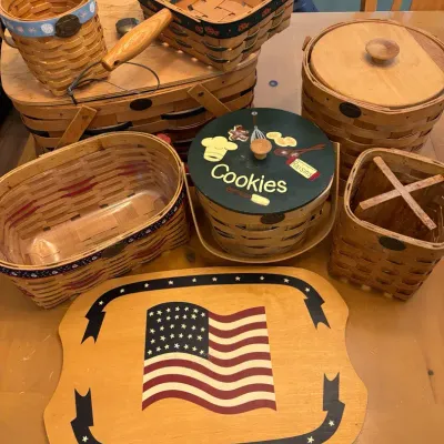 Peterboro Basket Co. Seasonal Baskets, Ice Bucket and Cookie Jar Basket