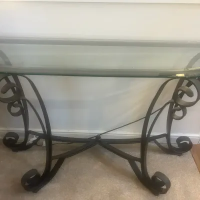 Glass And Metal Sofa Table