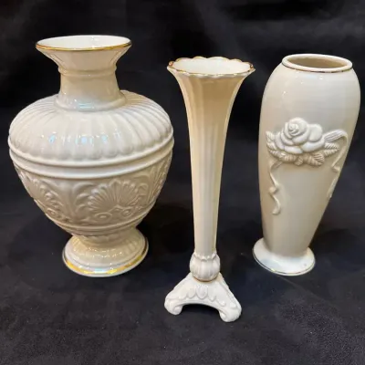 Lenox Athenian, Embossed Rose and Bud Vase