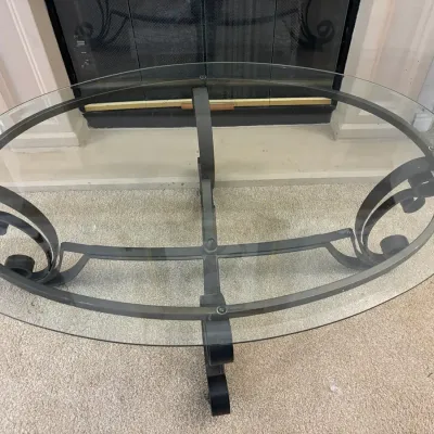 Glass And Metal Coffee Table