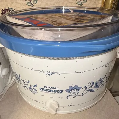 Rival Crock-Pot 3.5 Qt Blue Floral Slow Cooker Model 3150 