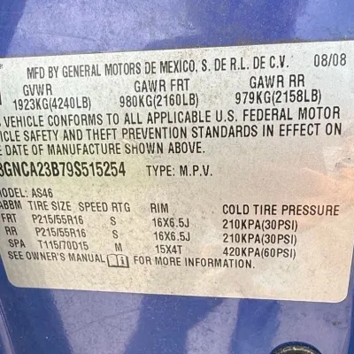 2009 Chevrolet HHR LT Sport Wagon 4D (VIN)