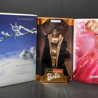 Snow Princess Barbie, Bronze Sensation Barbie & Pink Ice Barbie