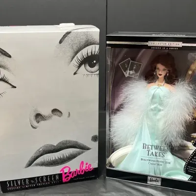 Silver Screen Barbie and Between Takes Barbie