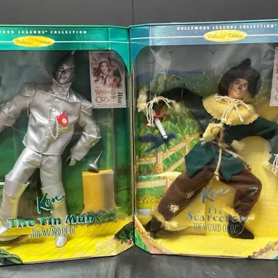 Wizard of Oz Ken Doll as the Tin Man & the Scarecrow