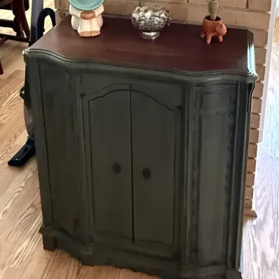 Sale Photo Thumbnail #13: Vintage Antiqued Cabinet - solid wood, excellent condition, $300 OBO
