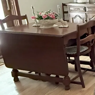 Sale Photo Thumbnail #5: Dining Table with 8 Chairs - solid wood, extendable, excellent condition, $1,400 OBO