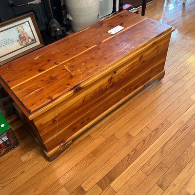 Sale Photo Thumbnail #100: Vintage cedar chest. 