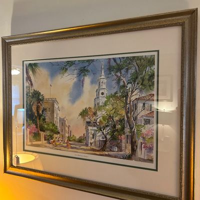 Sale Photo Thumbnail #29: Signed Virginia Fouché "St. Michaels by Morning" print. 