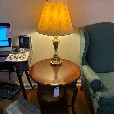 Sale Photo Thumbnail #32: Matching solid wood side table. 