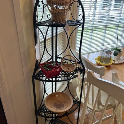 Sale Photo Thumbnail #120: Metal corner shelf. 