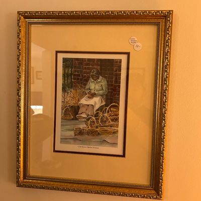 Sale Photo Thumbnail #60: "Charleston Basket Weaver" signed print by Jane Jackson. 