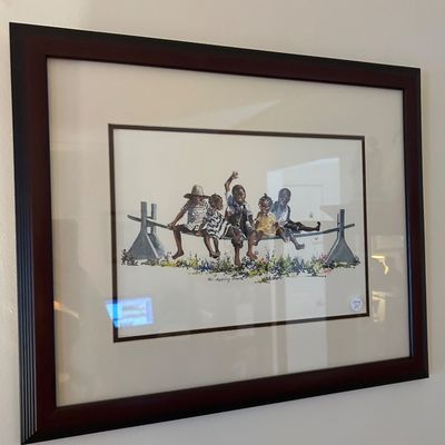 Sale Photo Thumbnail #47: "The Joggling Board" signed print by Virginia Fouché. 