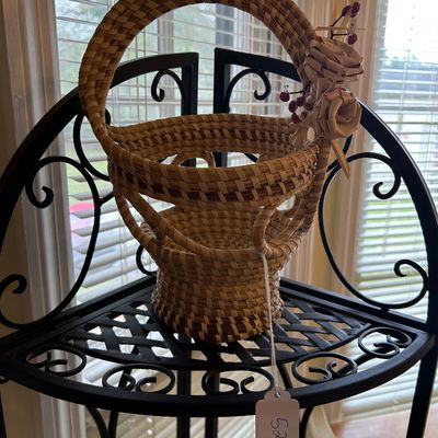 Sale Photo Thumbnail #123: Authentic sweetgrass basket. 