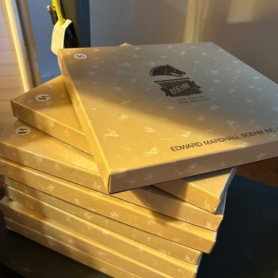 Sale Photo Thumbnail #22: Stack of vintage Edward Marshall Boehm Inc. bone porcelain limited issue plates in original boxes. 