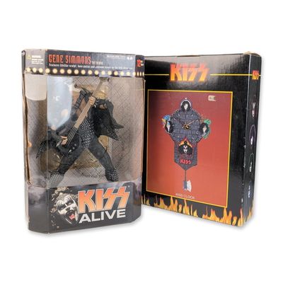 2pc McFarlane Toys KISS Alive Gene Simmons Figure and Pendulum Clock