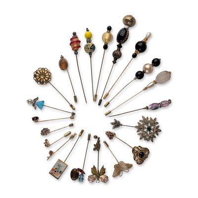 20pc Miriam Haskell and Vintage Beaded Hatpins
