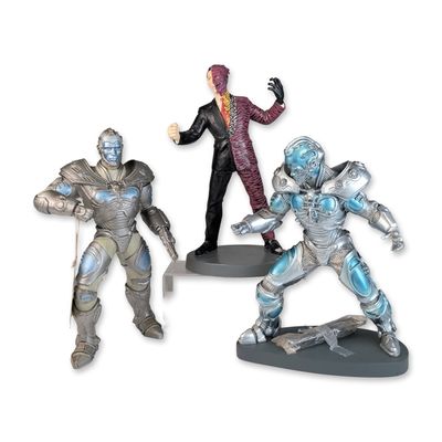 3pc Warner Bros. Batman & Robin Character Figures, Two Face & Mr. Freeze