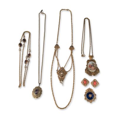 6pc Florenza,1928 Brand, and Other Romantic Costume Jewelry Necklaces, Earrings and More