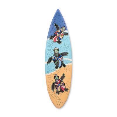 Claire P. Cohen (American b. 1958) Mixed Media on Surfboard Art, Signed