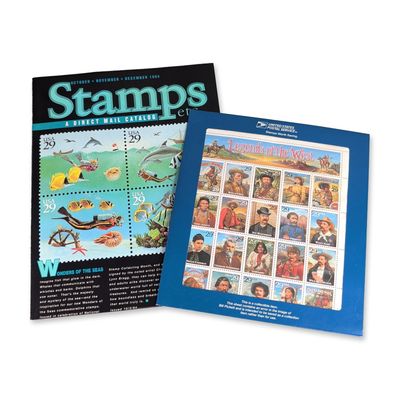 US 1994 Legends of the West 29c Error Stamp Sheet and Catalog