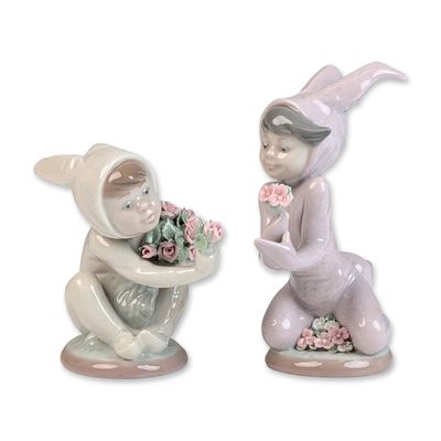 Two Lladro Porcelain Figurines, A New Friend 01001506 and Boy & His Bunny 01001507