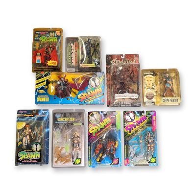 9pc Collection of Todd Toys and McFarlane Toys Spawn Action Figures