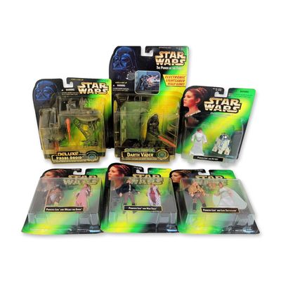 6pc Kenner Star Wars "The Power of the Force" and "Princess Leia Collection" Action Figure Sets