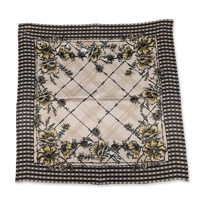 Double D Ranch Silk Petro Plaid Western Square Scarf