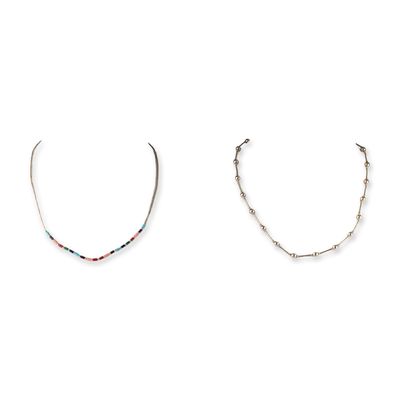 2pc Sterling Silver Liquid Silver Necklaces